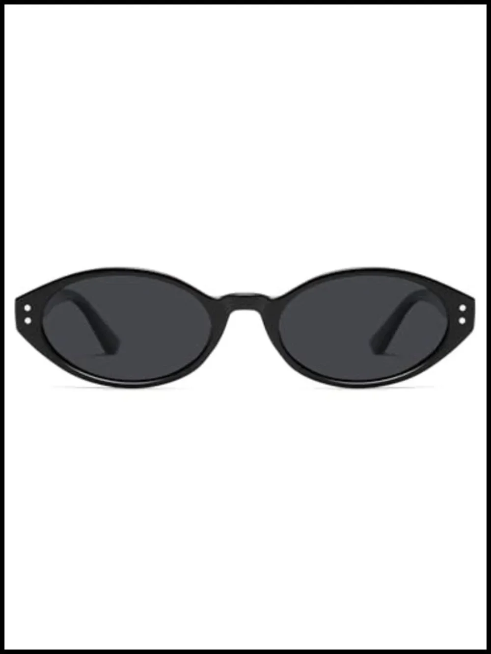 Retro Oval Cat Eye Sunglasses, Polarized UV400, Skinny Narrow Small Y2K 90s